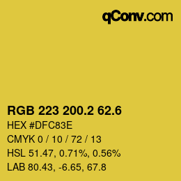 カラーコード: RGB 223 200.2 62.6 | qconv.com
