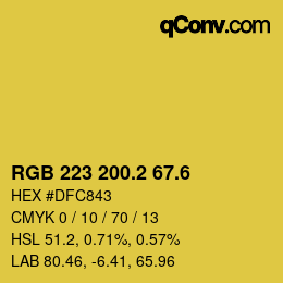 カラーコード: RGB 223 200.2 67.6 | qconv.com