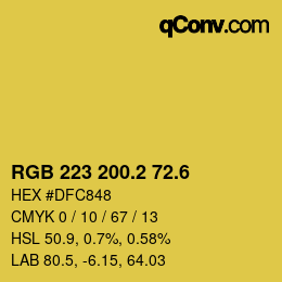 カラーコード: RGB 223 200.2 72.6 | qconv.com