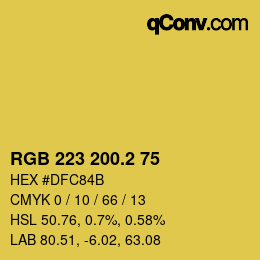 カラーコード: RGB 223 200.2 75 | qconv.com