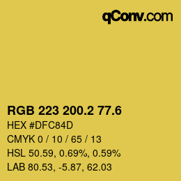 カラーコード: RGB 223 200.2 77.6 | qconv.com