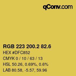 カラーコード: RGB 223 200.2 82.6 | qconv.com