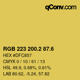 カラーコード: RGB 223 200.2 87.6 | qconv.com