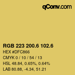 カラーコード: RGB 223 200.6 102.6 | qconv.com