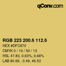 カラーコード: RGB 223 200.6 112.6 | qconv.com
