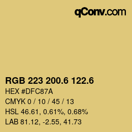 カラーコード: RGB 223 200.6 122.6 | qconv.com