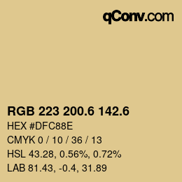 カラーコード: RGB 223 200.6 142.6 | qconv.com
