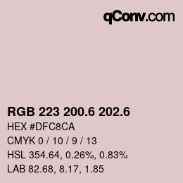 カラーコード: RGB 223 200.6 202.6 | qconv.com