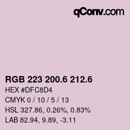 カラーコード: RGB 223 200.6 212.6 | qconv.com