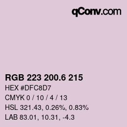 カラーコード: RGB 223 200.6 215 | qconv.com