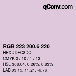 カラーコード: RGB 223 200.6 220 | qconv.com
