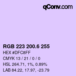 カラーコード: RGB 223 200.6 255 | qconv.com