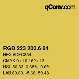 カラーコード: RGB 223 200.6 84 | qconv.com
