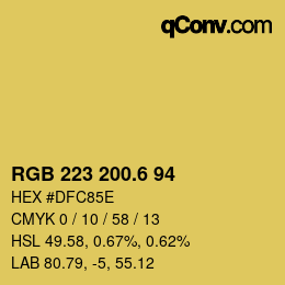 カラーコード: RGB 223 200.6 94 | qconv.com
