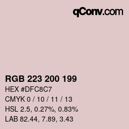 Color code: RGB 223 200 199 | qconv.com