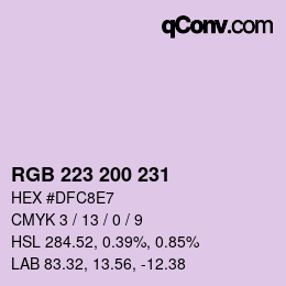 Color code: RGB 223 200 231 | qconv.com