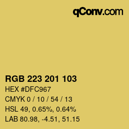 Color code: RGB 223 201 103 | qconv.com