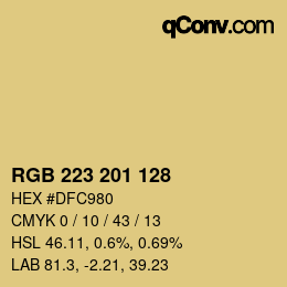 Color code: RGB 223 201 128 | qconv.com