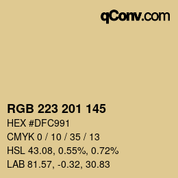 Color code: RGB 223 201 145 | qconv.com
