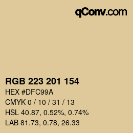 Color code: RGB 223 201 154 | qconv.com