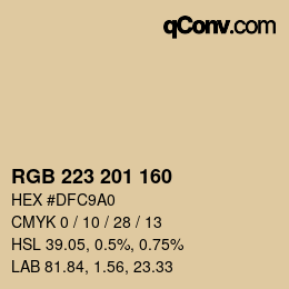 Código de color: RGB 223 201 160 | qconv.com