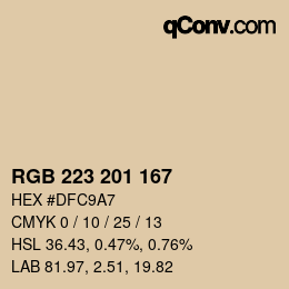 颜色代码: RGB 223 201 167 | qconv.com