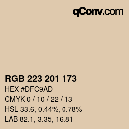 Color code: RGB 223 201 173 | qconv.com