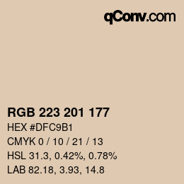 カラーコード: RGB 223 201 177 | qconv.com