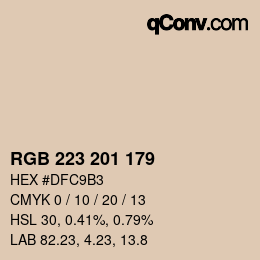 Color code: RGB 223 201 179 | qconv.com