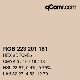 Color code: RGB 223 201 181 | qconv.com