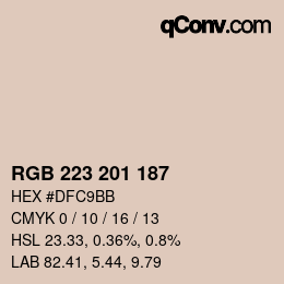 Color code: RGB 223 201 187 | qconv.com