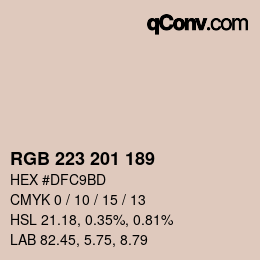 カラーコード: RGB 223 201 189 | qconv.com