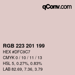 Color code: RGB 223 201 199 | qconv.com
