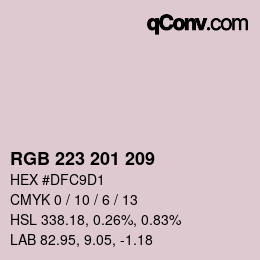 Color code: RGB 223 201 209 | qconv.com