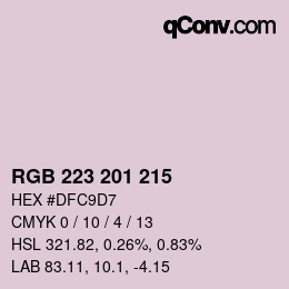 Color code: RGB 223 201 215 | qconv.com