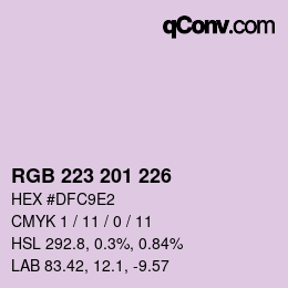 Color code: RGB 223 201 226 | qconv.com