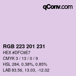 Color code: RGB 223 201 231 | qconv.com