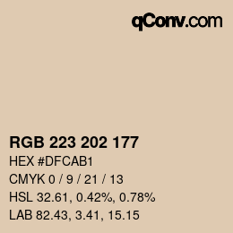 Código de color: RGB 223 202 177 | qconv.com