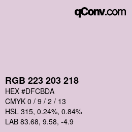 Code couleur: RGB 223 203 218 | qconv.com