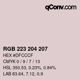 Color code: RGB 223 204 207 | qconv.com
