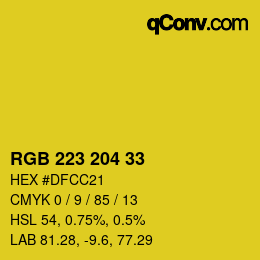 颜色代码: RGB 223 204 33 | qconv.com