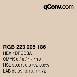 Code couleur: RGB 223 205 186 | qconv.com