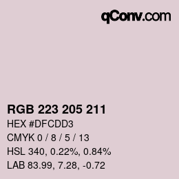 カラーコード: RGB 223 205 211 | qconv.com