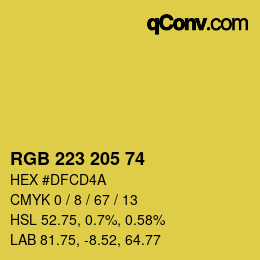 颜色代码: RGB 223 205 74 | qconv.com