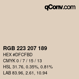 Color code: RGB 223 207 189 | qconv.com