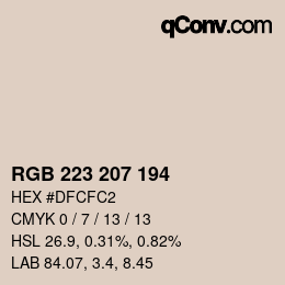 Color code: RGB 223 207 194 | qconv.com