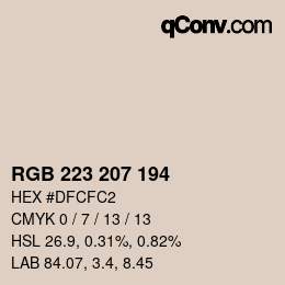 カラーコード: RGB 223 207 194 | qconv.com