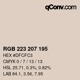 カラーコード: RGB 223 207 195 | qconv.com