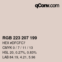 Color code: RGB 223 207 199 | qconv.com