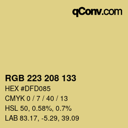 Color code: RGB 223 208 133 | qconv.com